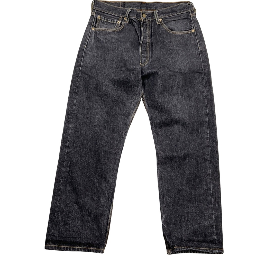 Levi's 501 XX Jeans Men 34W 30L ACT 32W‎ 28.5L Black Straight Button Fly Denim
